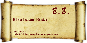 Bierbaum Buda névjegykártya